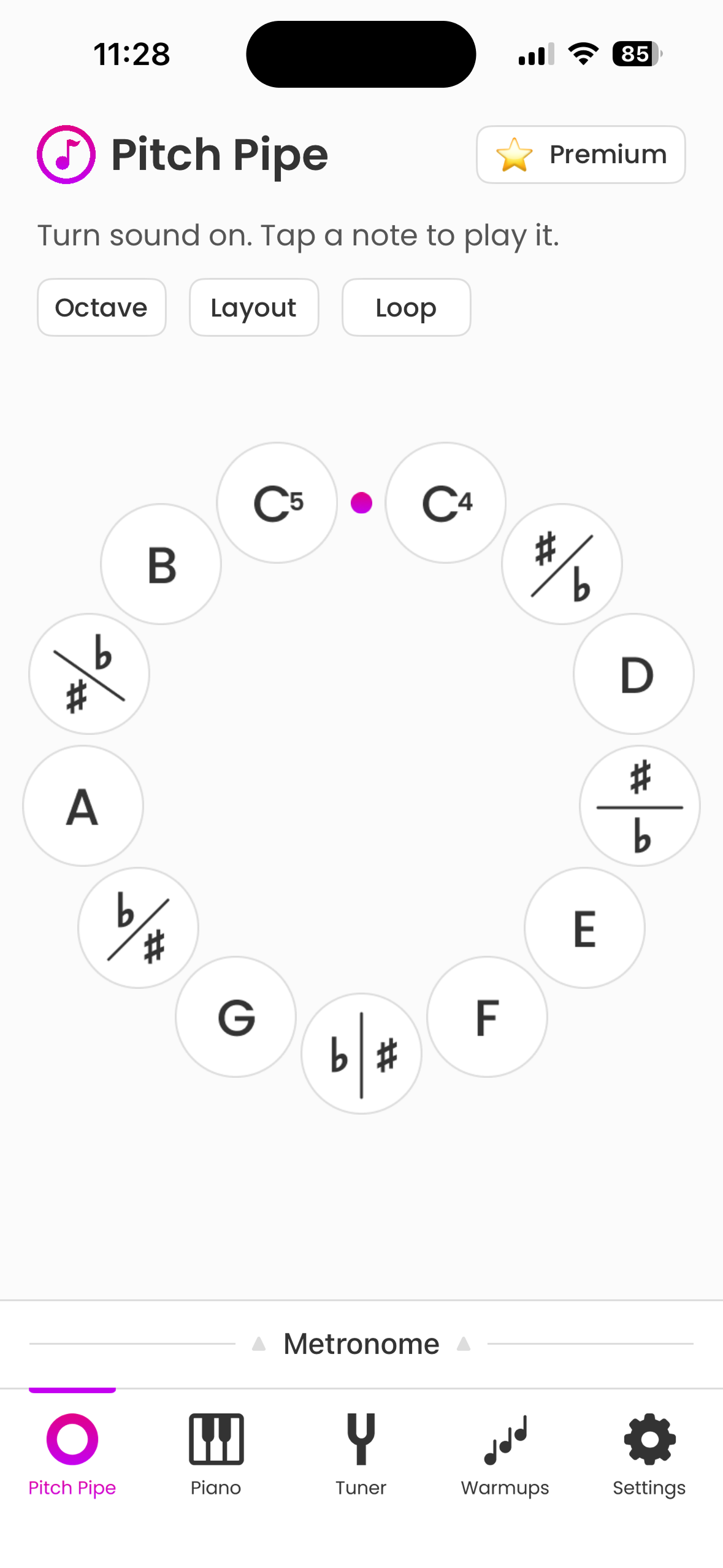 Pocket Pitch — Pitch Pipe screen